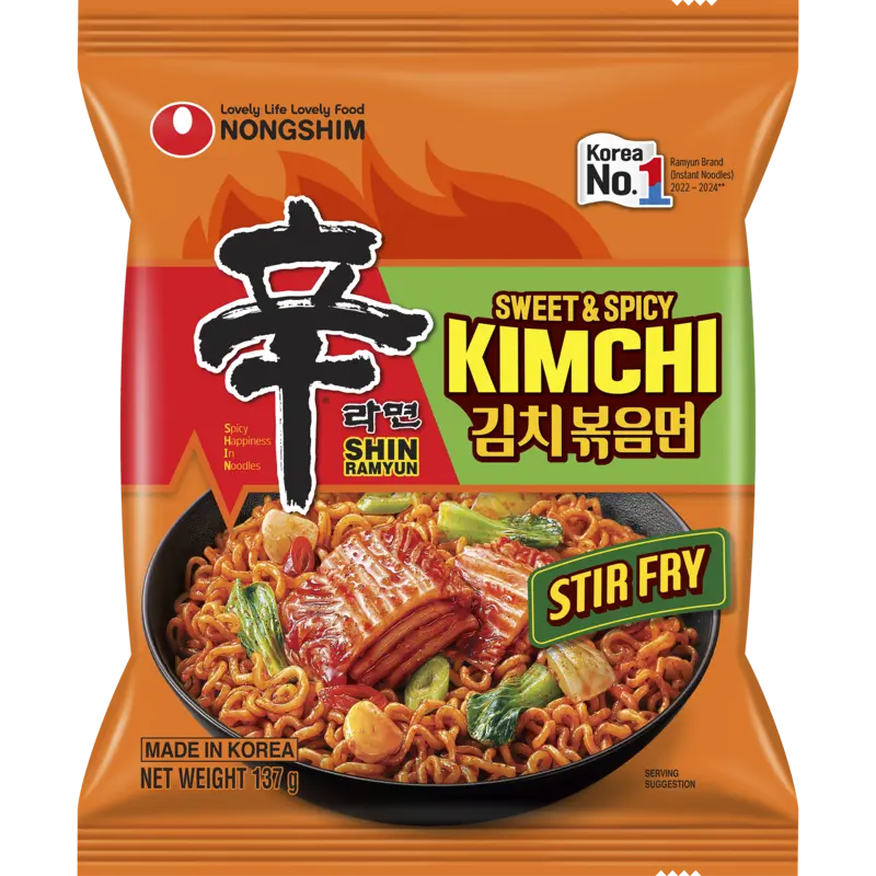 Nongshim Shin ramyun kimchi stir fry