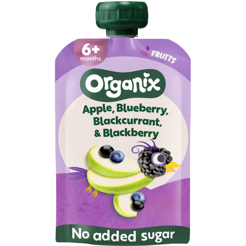 Organix Knijpfruit apple, blueberry 6m+