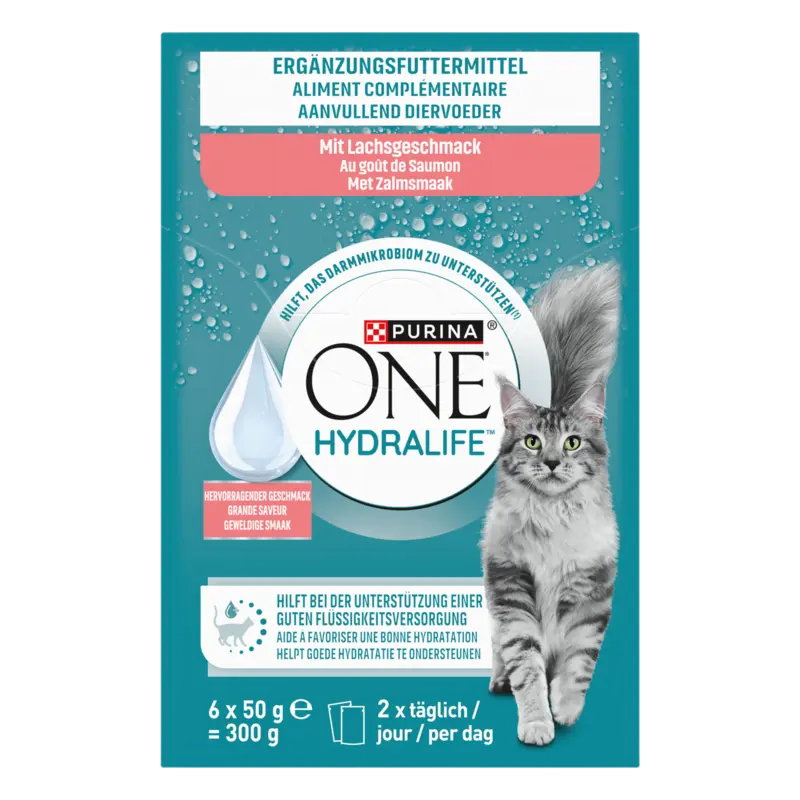 Purina One Hydralife met Zalmsmaak, 6x50g