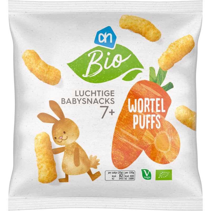 AH Biologisch Luchtige babysnacks wortel puffs 7m+