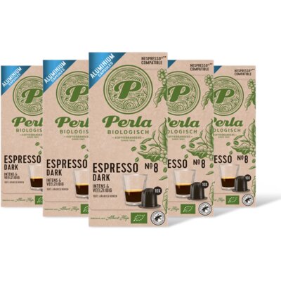 Perla Biologisch Espresso dark capsules 5-pack