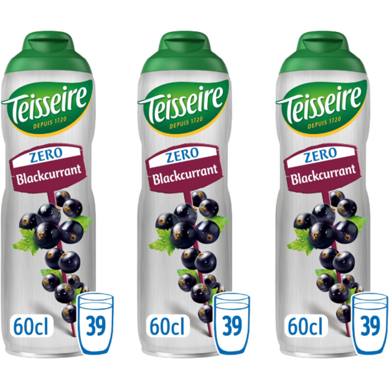 Een afbeelding van Teisseire Zero cassis siroop 3-pack