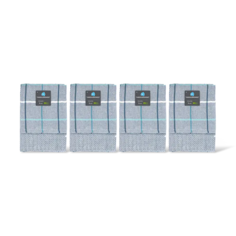 AH Theedoek blauw set van 2 4-pack