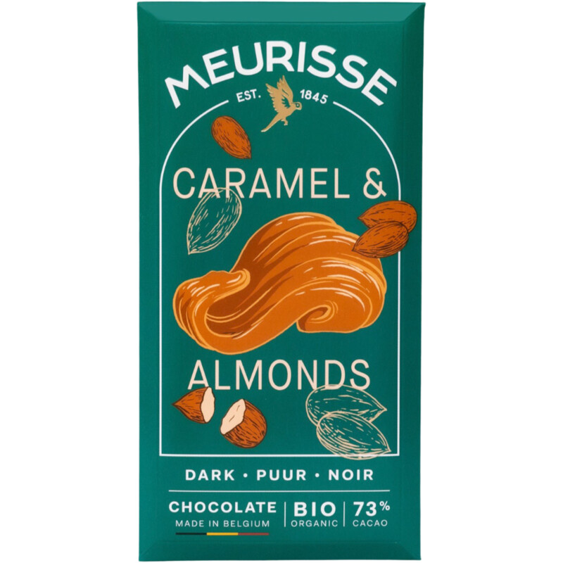 Een afbeelding van Meurisse Caramel & almonds dark chocolate