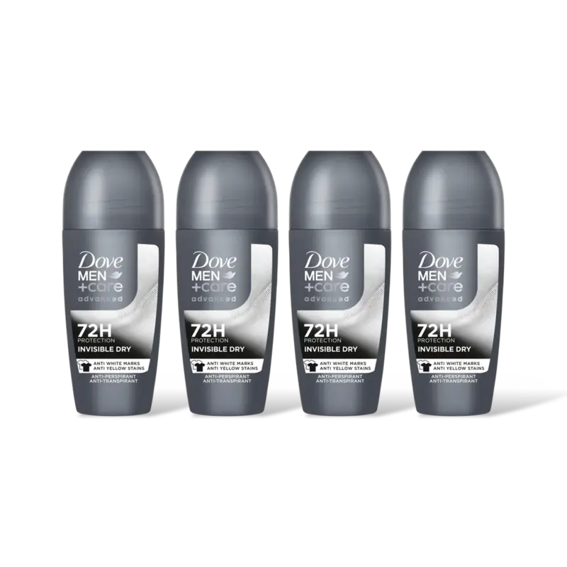 Dove Deodorant roller invisible dry 4-pack