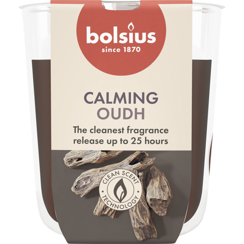 Een afbeelding van Bolsius True scents geurglas oud wood 8cm