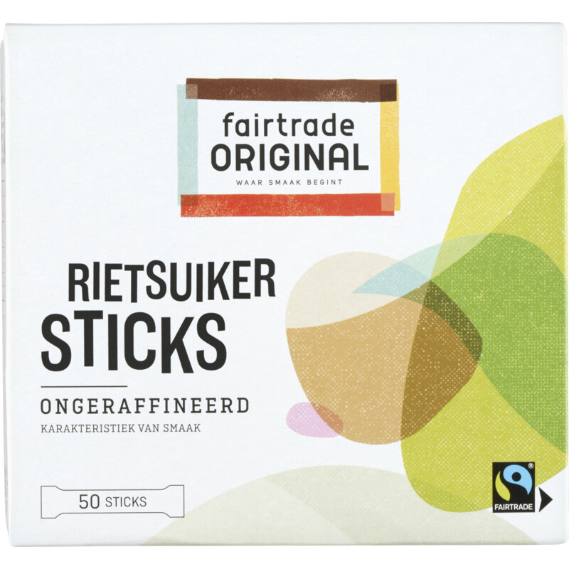 Fairtrade Original Ruwe rietsuiker sticks