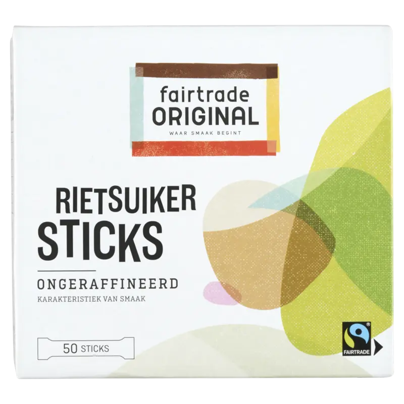 Fairtrade Original Ruwe rietsuiker sticks
