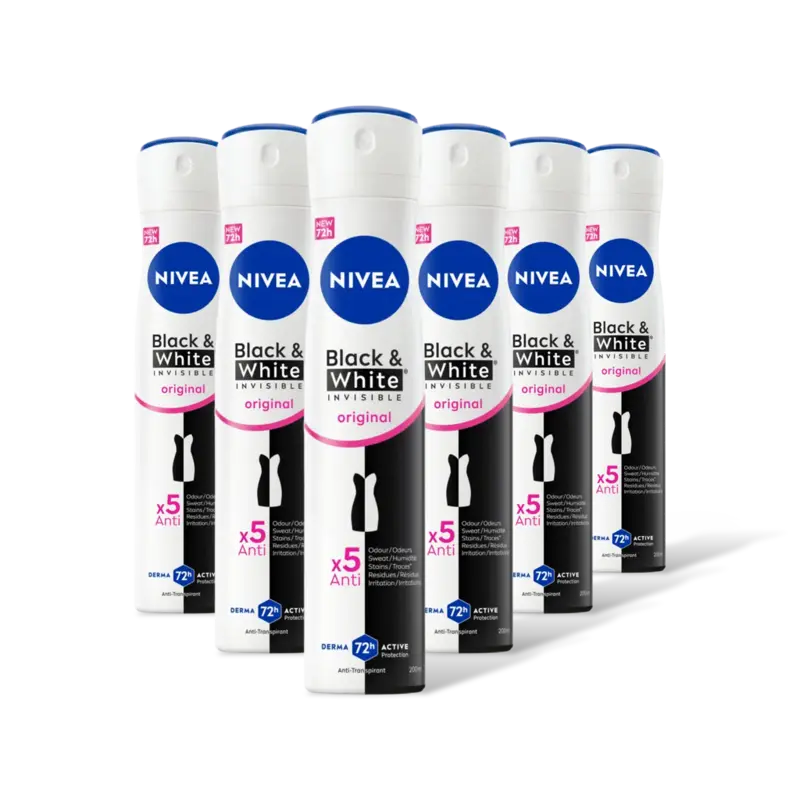 NIVEA Black & white original anti-transp 6pack