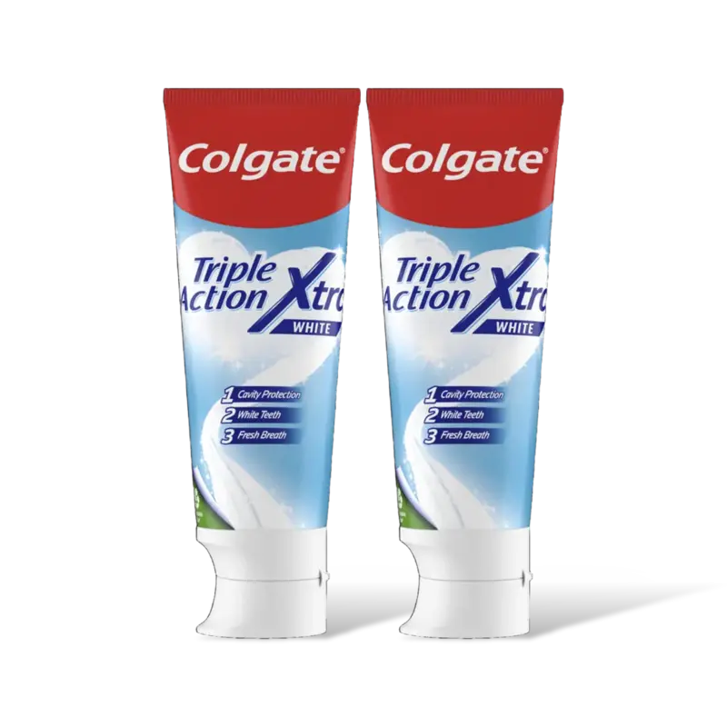 Colgate Triple action extra white tandpasta 2pk