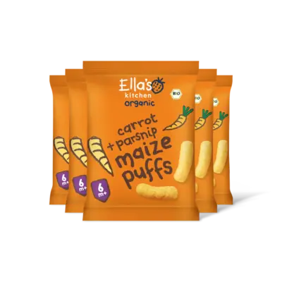 pdp-image-Ella's kitchen Maize puffs wortel + pastinaak 6m+ 5-pck