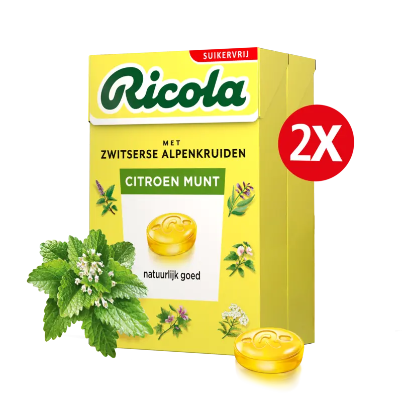Ricola Citroen munt suikervrij 2-pack