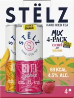Stëlz Hard iced tea mango lychee 4-pack