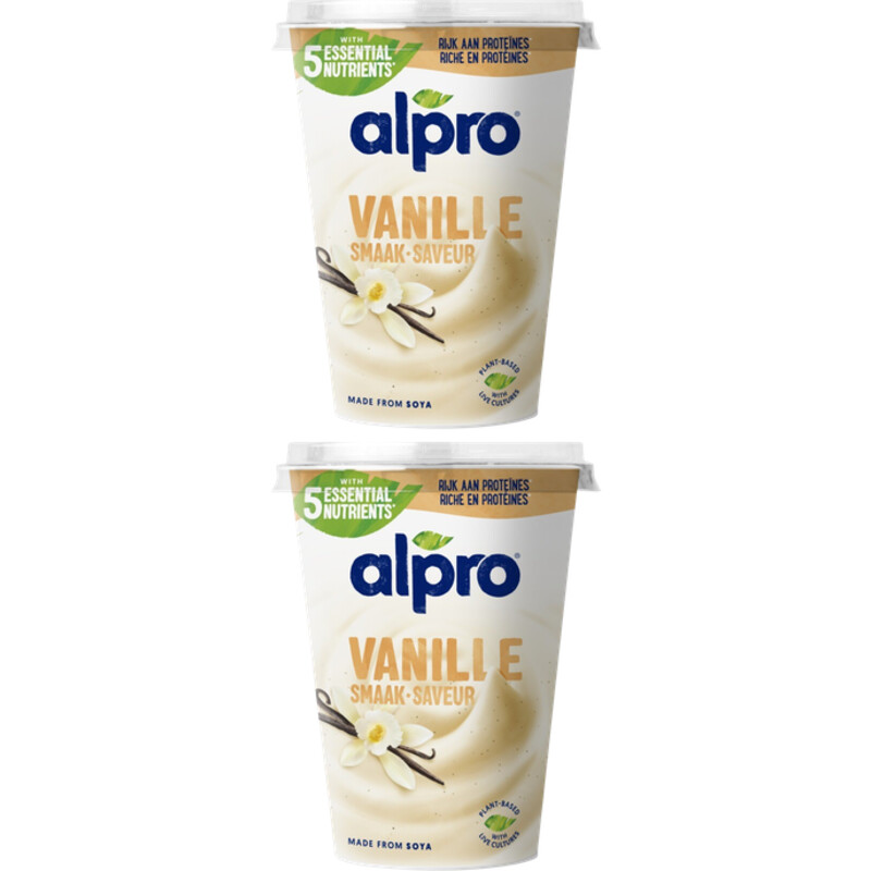 Een afbeelding van Alpro Plantaardig variatie vanille 2-pack