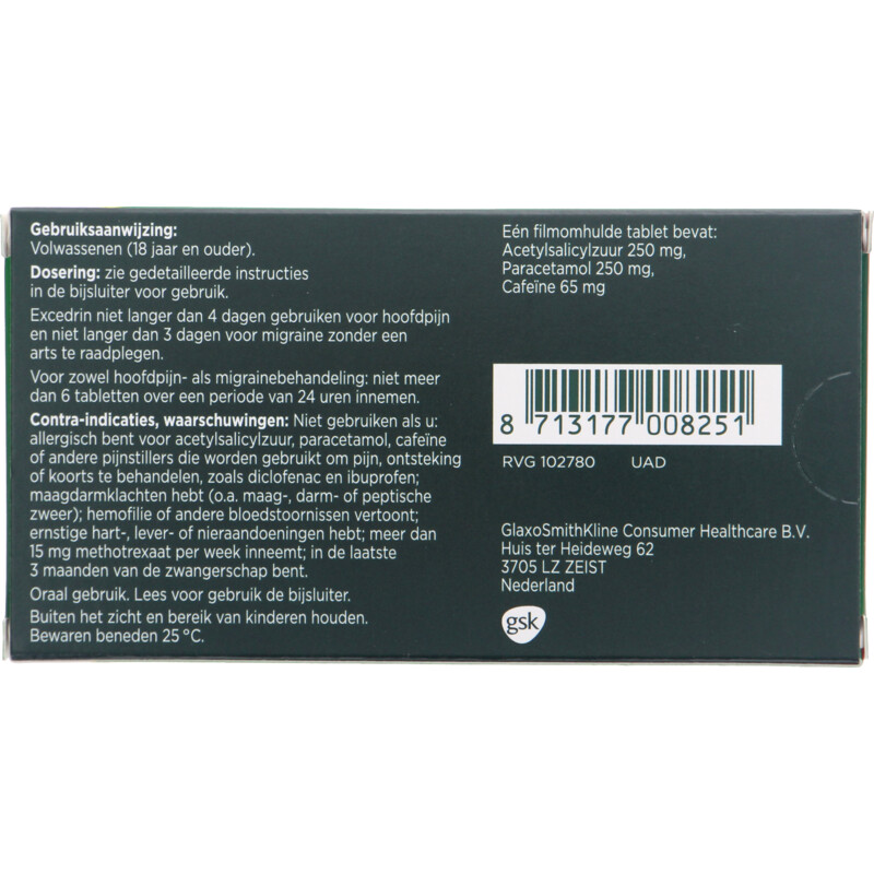 Een afbeelding van Excedrin 250mg filmomhulde tabletten