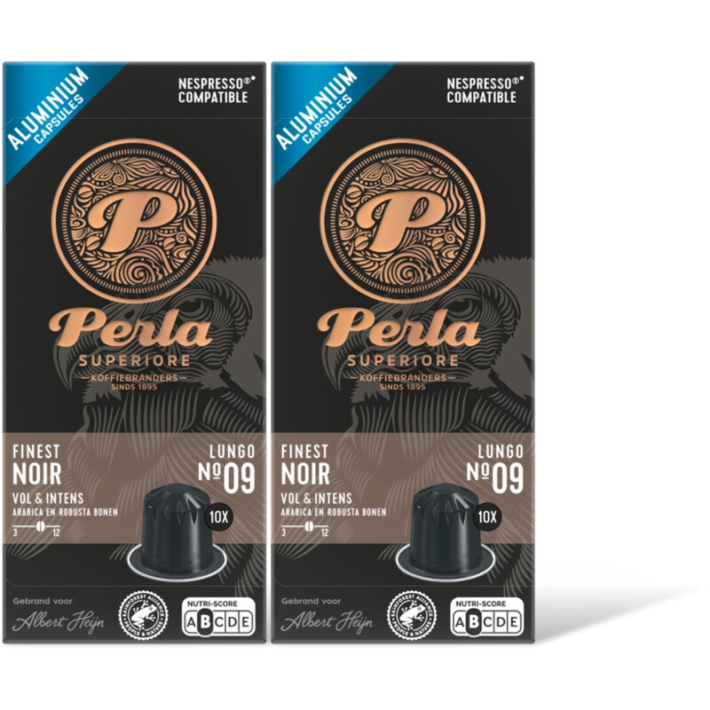 Perla Superiore Finest lungo noir capsules 2-pack