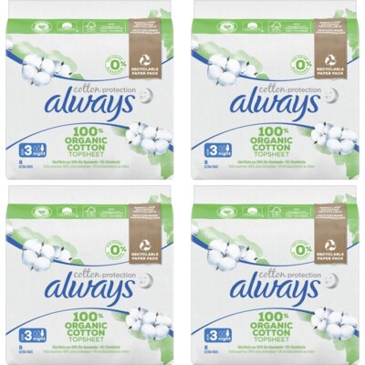 pdp-image-Always Maandverband Cotton Night 4-pack