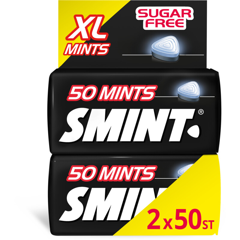 Een afbeelding van Smint Blackmint XL mints sugarfree 2-pack