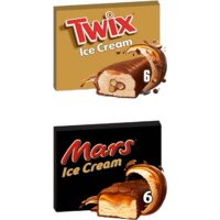 Een afbeelding van Mars & Twix Chocolade ijsrepen pakket