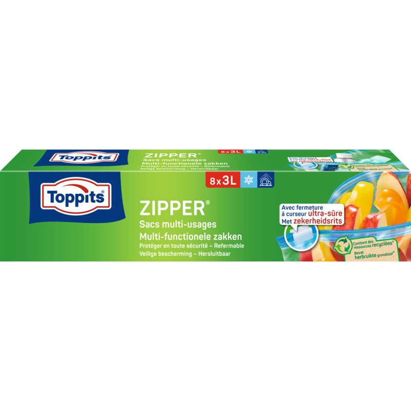 Een afbeelding van Toppits Zipper multi-functionele zakken 3 liter