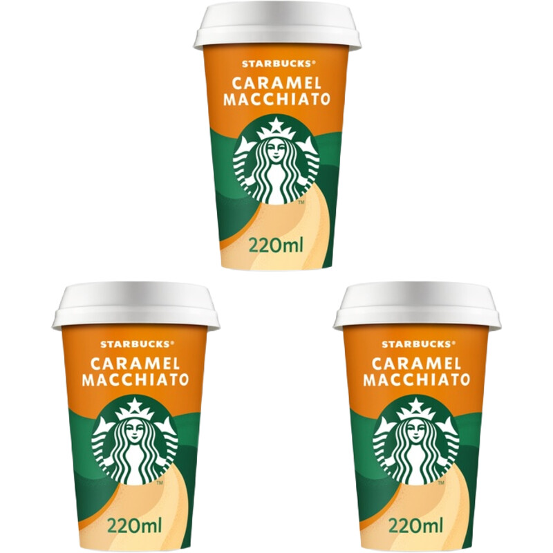 Een afbeelding van Starbucks Caramel macchiato 3-pack