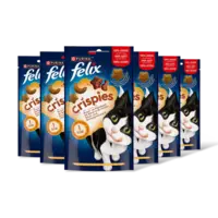 Felix Crispies rund & kipsmaak kattensnack 6pk