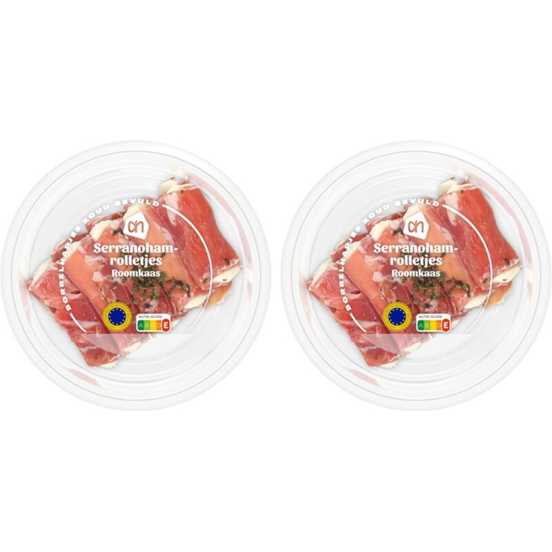 Een afbeelding van AH Serranohamrolletjes met roomkaas 2-pack