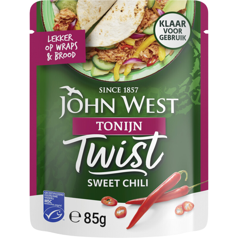 Een afbeelding van John West Twist tonijn sweet chili MSC