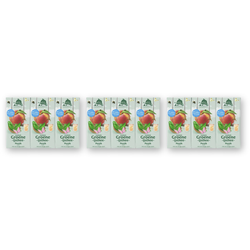 Van de Boom Troebele groene ijsthee perzik 3-pack