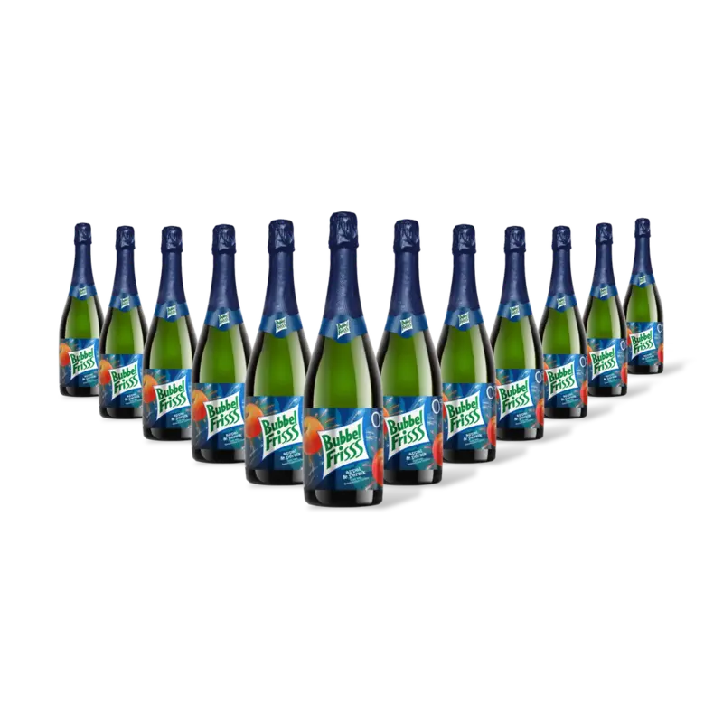 Bubbelfris appel & perzik 0% 12-pack