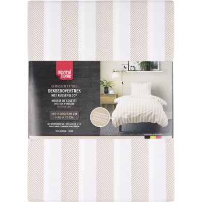 pdp-image-Tutti Mistral Home Dekbedovertrek beige streep 140x200cm