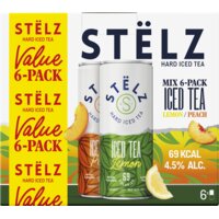 Stëlz Hard iced tea lemon peach 6-pack
