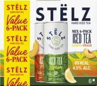 Stëlz Hard iced tea lemon peach 6-pack