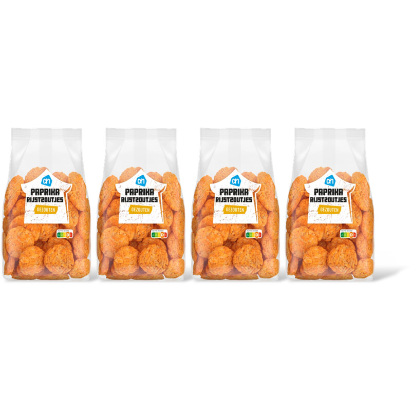 AH Paprika rijstzoutjes gezouten 4-pack