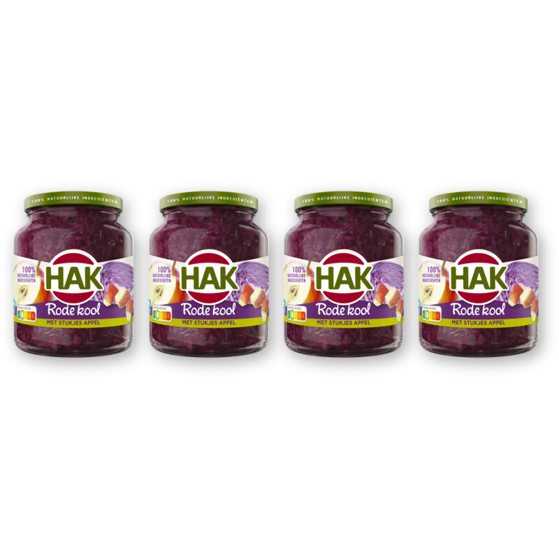 Hak Rode kool met stukjes appel 4-pack