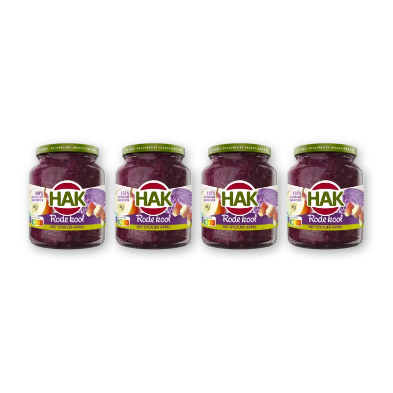 Rode kool met stukjes appel 4-pack