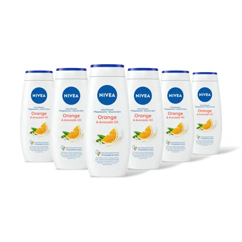 NIVEA Care shower orange & avocado oil 6-pack