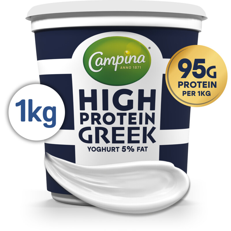 Een afbeelding van Campina High protein Greek yoghurt 5% fat