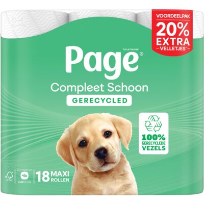 Page Compleet schoon gerecycled toiletpapier