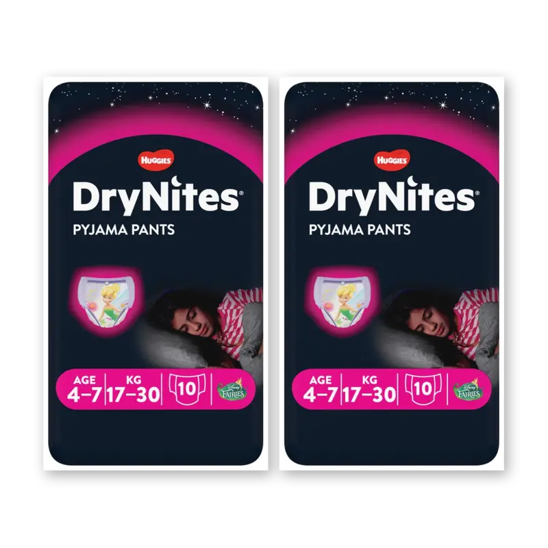DryNites luierbroekje meisje 4-7 jr 2pck