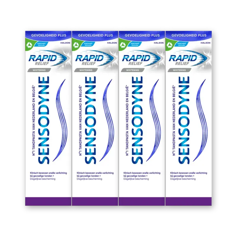 Sensodyne Rapid relief whitening tandpasta 4-pack