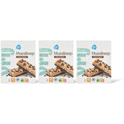 pdp-image-AH Glutenvrij Mueslireep chocolade 3-pack