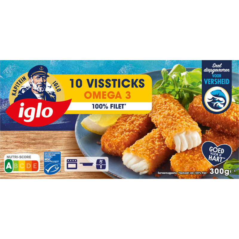 Een afbeelding van Iglo Vissticks omega-3