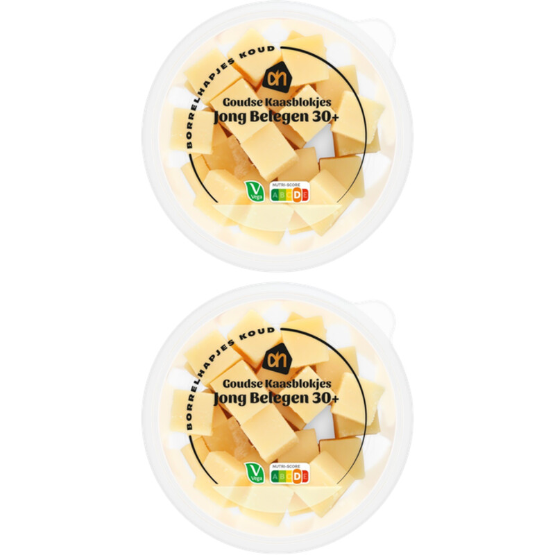 Een afbeelding van AH Kaasblokje jong belegen 30+ 2-pack