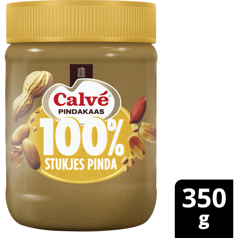 Een afbeelding van Calvé 100% stukjes pinda pindakaas