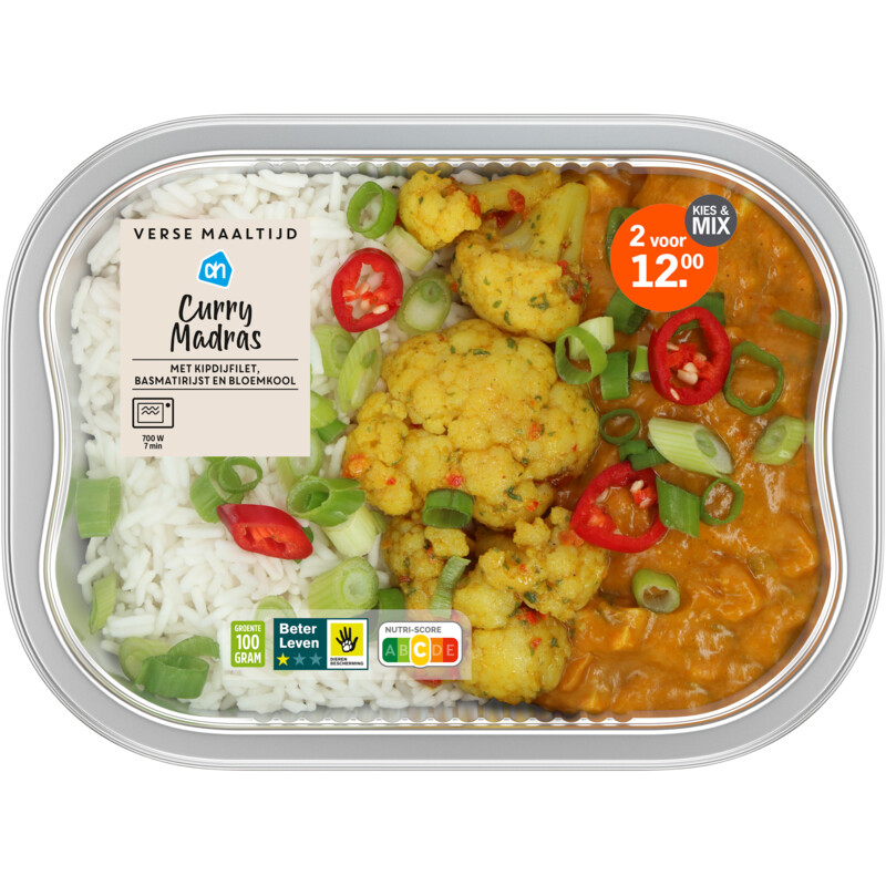 Een afbeelding van AH Verse maaltijd curry madras