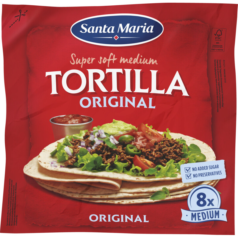 Een afbeelding van Santa Maria Tortilla wraps original 8x medium