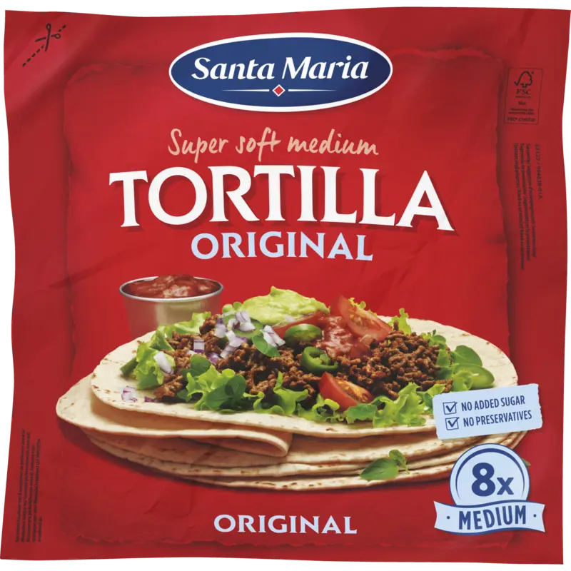 Santa Maria Tortilla wraps original 8x medium