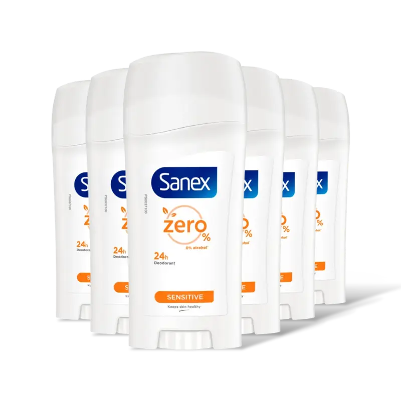 Sanex Zero% sensitive deodorant stick 6-pack