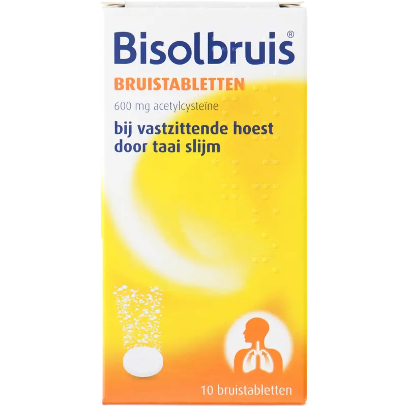 Bisolvon Bisolbruis bruistabletten bij vastzittende hoest 600 mg, 10 stuks